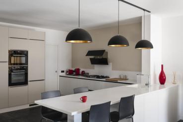 FORCHINI M 40 TRACK, 1~ Pendelleuchte, E27, Pendellänge 150 cm, Adapter schwarz, 1x max. 40 W, matt schwarz / matt gold