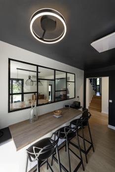 ONE, Wand- und Deckenaufbauleuchte, rund, 2700/3000 K, 23 W, PHASE, 130°, schwarz