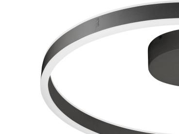 Preview: ONE, Wand- und Deckenaufbauleuchte, rund, 2700/3000 K, 23 W, DALI, Touch, 130°, schwarz