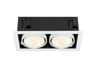 Preview: KADUX, Deckeneinbauleuchte, double, 3000 K, DALI 2, Touch, 30°, weiß