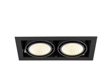 Preview: KADUX, Deckeneinbauleuchte, double, 3000 K, DALI 2, Touch, 30°, schwarz