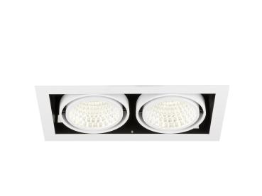 Preview: KADUX, Deckeneinbauleuchte, double, 4000 K, DALI 2, Touch, 30°, weiß