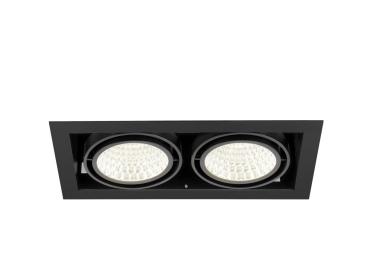 Preview: KADUX, Deckeneinbauleuchte, double, 4000 K, DALI 2, Touch, 30°, schwarz