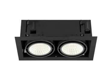 Preview: KADUX, Deckeneinbauleuchte, double, 4000 K, DALI 2, Touch, 30°, schwarz