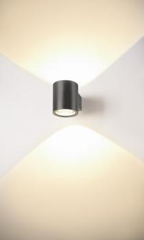 OCULUS, Wandaufbauleuchte, rund, 2000-3000 K, 15 W, Dim-to-Warm, PHASE, 100°, dunkel bronze