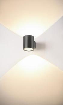 OCULUS, Wandaufbauleuchte, rund, 2000-3000 K, 15 W, Dim-to-Warm, PHASE, 100°, dunkel bronze