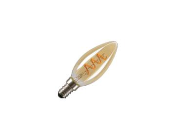 LED C35, LED-Leuchtmittel, gold, E14, 2 W, 2200 K