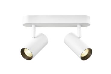 Preview: NOBLO®, Wand- und Deckenaufbauleuchte, double, rund, 2000-3000 K, 15 W, Dim-to-Warm, PHASE, 36°, weiß