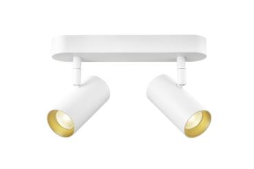 Preview: NOBLO®, Wand- und Deckenaufbauleuchte, double, rund, 2000-3000 K, 15 W, Dim-to-Warm, PHASE, 36°, weiß