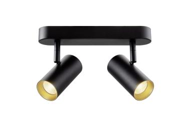 Preview: NOBLO®, Wand- und Deckenaufbauleuchte, double, rund, 2000-3000 K, 15 W, Dim-to-Warm, PHASE, 36°, schwarz