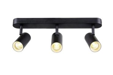 NOBLO®, Wand- und Deckenaufbauleuchte, triple, rund, 2000-3000 K, 22 W, Dim-to-Warm, PHASE, 36°, schwarz