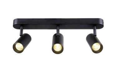 Preview: NOBLO®, Wand- und Deckenaufbauleuchte, triple, rund, 2000-3000 K, 22 W, Dim-to-Warm, PHASE, 36°, schwarz