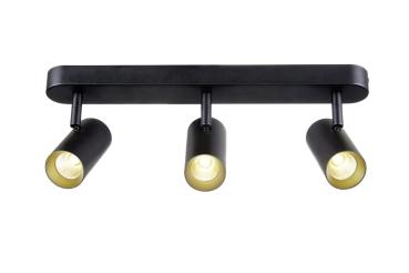 NOBLO®, Wand- und Deckenaufbauleuchte, triple, rund, 2000-3000 K, 22 W, Dim-to-Warm, PHASE, 36°, schwarz