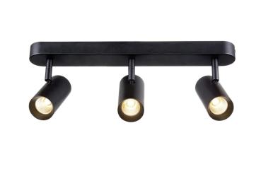 Preview: NOBLO®, Wand- und Deckenaufbauleuchte, triple, rund, 2700 K, 19 W, PHASE, 32°, schwarz