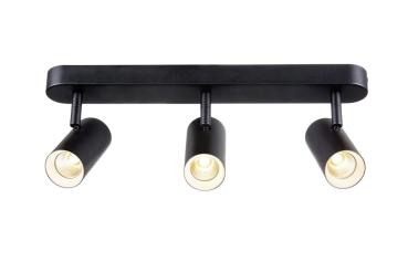 Preview: NOBLO®, Wand- und Deckenaufbauleuchte, triple, rund, 2700 K, 19 W, PHASE, 32°, schwarz