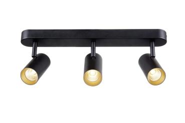 Preview: NOBLO®, Wand- und Deckenaufbauleuchte, triple, rund, 2700 K, 19 W, PHASE, 32°, schwarz