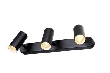 NOBLO®, Wand- und Deckenaufbauleuchte, triple, rund, 2700 K, 19 W, PHASE, 32°, schwarz