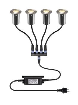 TRAIL-LITE® 60, 4er Set, Bodeneinbauleuchten, 3000K, IP67, rund, edelstahl / aluminium