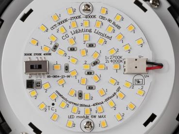 Preview: CYFT WAVE, Wand- und Deckenaufbauleuchte, 2700/3000/4000 K, 6,5 W, PHASE, schwarz / amber