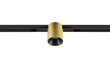 Preview: FIX-IT!, 48V, DALI, rund, Standard track, Spot, 3000K, 6.6 W, 36°, gold / schwarz