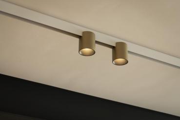 FIX-IT!, 48V, DALI, rund, Surface mounted track, Spot, 3000K, 6.6 W, 36°, gold / schwarz