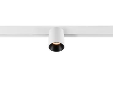 Preview: FIX-IT!, 48V, DALI, rund, Surface mounted track, Spot, 2000-3000K, 7.4 W, 36°, weiß / schwarz