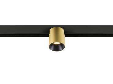 FIX-IT!, 48V, DALI, rund, Surface mounted track, Spot, 2000-3000K, 7.4 W, 36°, gold / schwarz