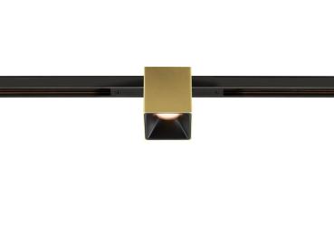 Preview: FIX-IT!, 48V, DALI, eckig, Standard track, Spot, 2000-3000K, 7.4 W, 36°, gold / schwarz