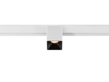 Preview: FIX-IT!, 48V, DALI, eckig, Surface mounted track, Spot, 2000-3000 K, 7.4 W, 36°, weiß / schwarz