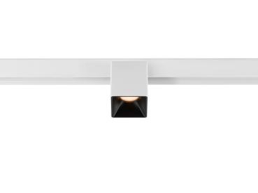 Preview: FIX-IT!, 48V, DALI, eckig, Surface mounted track, Spot, 2000-3000 K, 7.4 W, 36°, weiß / schwarz
