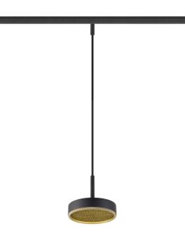 GRIP! FLAT, 48V Pendelleuchte, DALI, Pendellänge 200 cm, 2700/3000 K, schwarz / gold