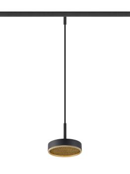 Preview: GRIP! FLAT, 48V Pendelleuchte, DALI, Pendellänge 200 cm, 2700/3000 K, schwarz / gold