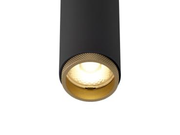 Preview: GRIP! S, 48V Spot, deep & recessed track, zylindrisch, 3000K, 9.8 Watt, DALI, 29°, schwarz / gold