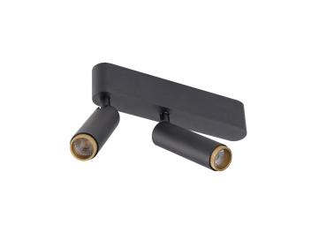 GRIP! S, Deckenaufbauleuchte, double, PHASE, 2700 K, 21 W, 29°, schwarz / gold