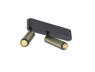 GRIP! S, Deckenaufbauleuchte, double, PHASE, 3000 K, 21 W, 29°, bronze / schwarz