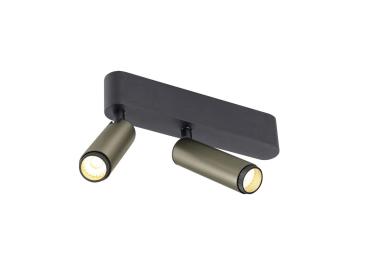 Preview: GRIP! S, Deckenaufbauleuchte, double, PHASE, 3000 K, 21 W, 29°, bronze / schwarz