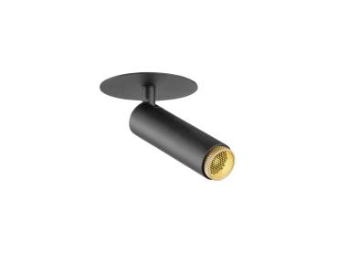 GRIP! S, Deckeneinbauleuchte, PHASE, 3000 K, 29°, IP20, zylindrisch, schwarz / gold