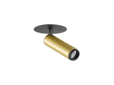 GRIP! S, Deckeneinbauleuchte, PHASE, 2700 K, 29°, IP20, zylindrisch, gold / schwarz