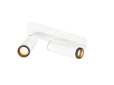 GRIP! M, Deckenaufbauleuchte, double, PHASE, 2700 K, 28 W, 42°, weiß / schwarz