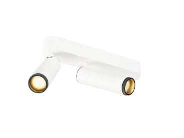 GRIP! M, Deckenaufbauleuchte, double, PHASE, 3000 K, 28 W, 42°, weiß / schwarz