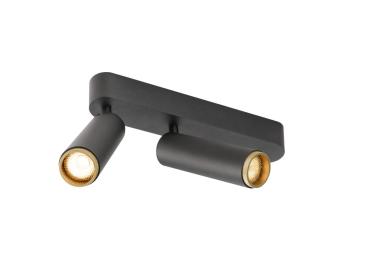 GRIP! M, Deckenaufbauleuchte, double, PHASE, 2700 K, 28 W, 42°, schwarz / gold