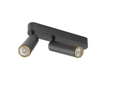 Preview: GRIP! M, Deckenaufbauleuchte, double, PHASE, 3000 K, 28 W, 42°, schwarz / gold