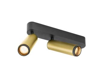 GRIP! M, Deckenaufbauleuchte, double, PHASE, 2700 K, 28 W, 42°, gold / schwarz