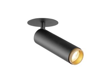 GRIP! M, Deckeneinbauleuchte, PHASE, 3000 K, 42°, IP20, zylindrisch, schwarz / gold