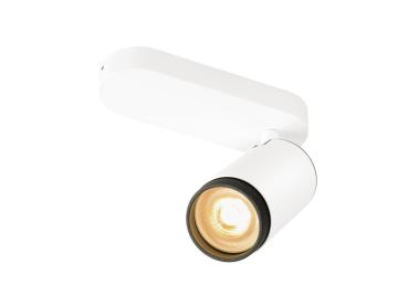 GRIP! L, SPOT CL, single, QPAR51, Deckenaufbauleuchte, zylindrisch, 1 x max. 6 Watt, weiß / schwarz