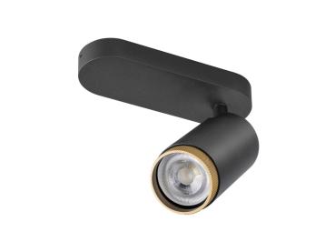 GRIP! L, SPOT CL, single, QPAR51, Deckenaufbauleuchte, zylindrisch, 1 x max. 6 Watt, schwarz / gold