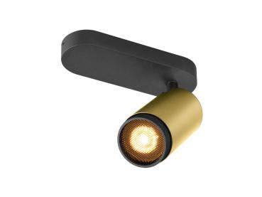 GRIP! L, SPOT CL, single, QPAR51, Deckenaufbauleuchte, zylindrisch, 1 x max. 6 Watt, gold / schwarz