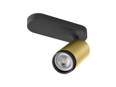 Preview: GRIP! L, SPOT CL, single, QPAR51, Deckenaufbauleuchte, zylindrisch, 1 x max. 6 Watt, gold / schwarz