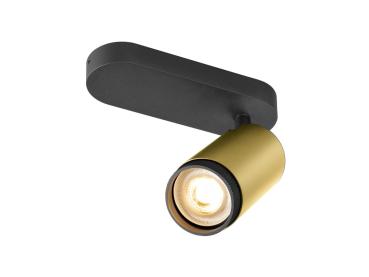 Preview: GRIP! L, SPOT CL, single, QPAR51, Deckenaufbauleuchte, zylindrisch, 1 x max. 6 Watt, gold / schwarz