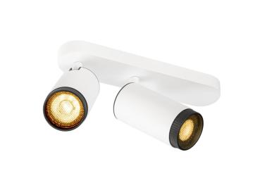 GRIP! L, SPOT CL, double, QPAR51, Deckenaufbauleuchte, zylindrisch, 2 x max. 6 Watt, weiß /schwarz